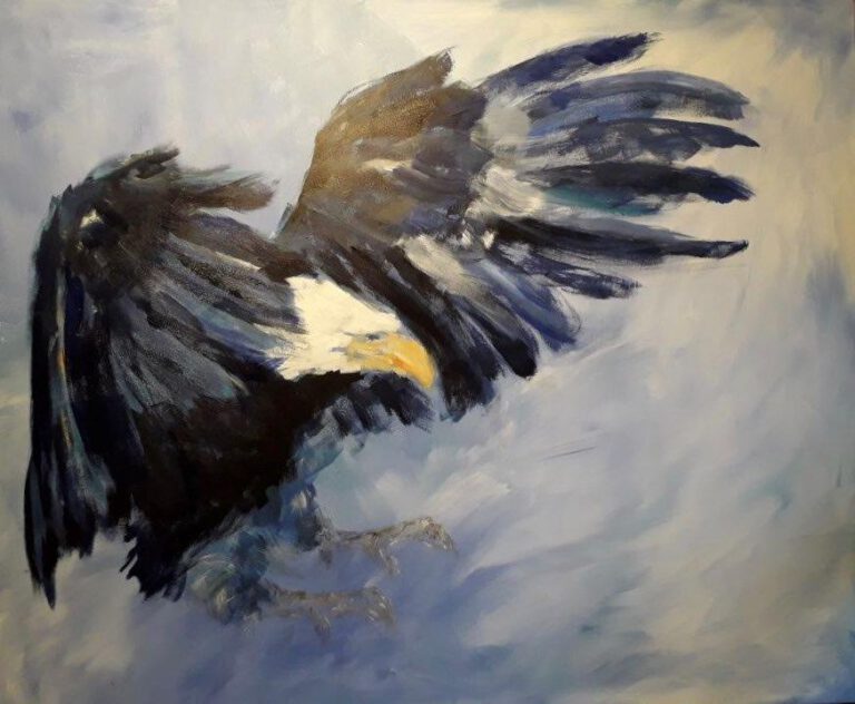 Im Anflug, Acryl auf Leinwand, 100x120cm