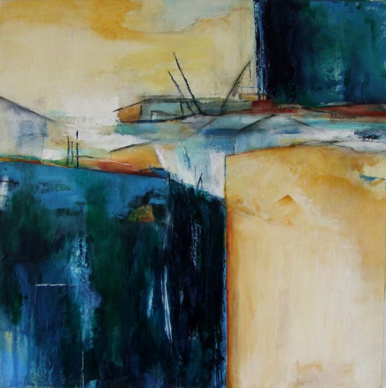 am Hafen Acryl Mischtechnik a.LW 60×60 cm