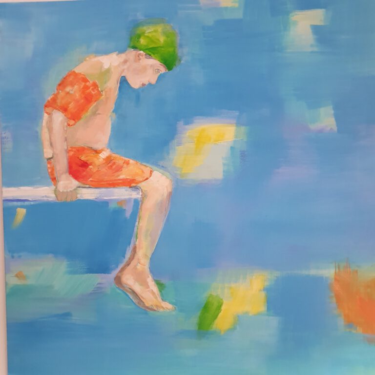 Mutprobe, 80x80cm Acryl a. Lw.